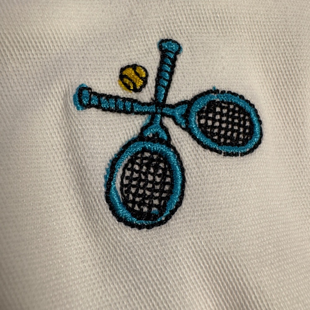 Willi Smith Womens White Embroidered Tennis Racquet Mini Skirt Size 6 - Picture 7 of 8